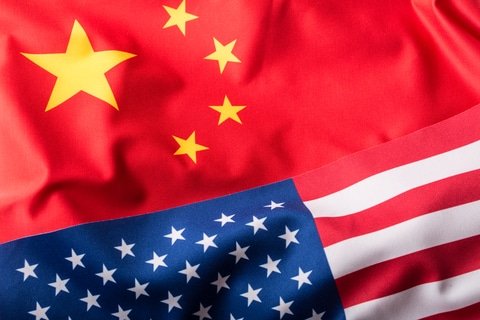 China and US Flags